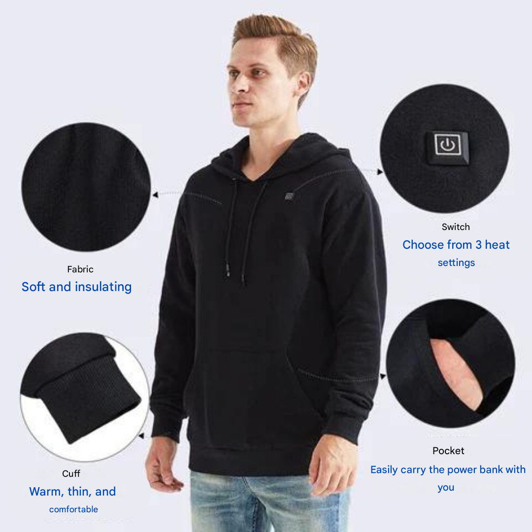 HeatWear Hoodie – Innovatieve Verwarmde Hoodie met Instelbare Temperatuur