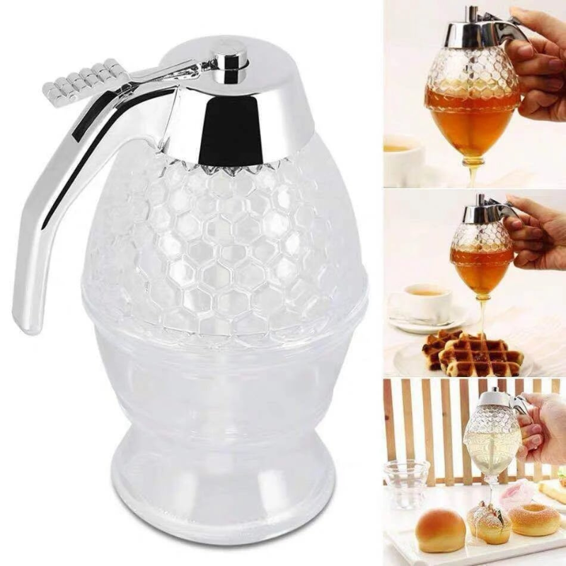 DriupVrij Honingdispenser met Bijenraatdesign – 200 ml Kunststof