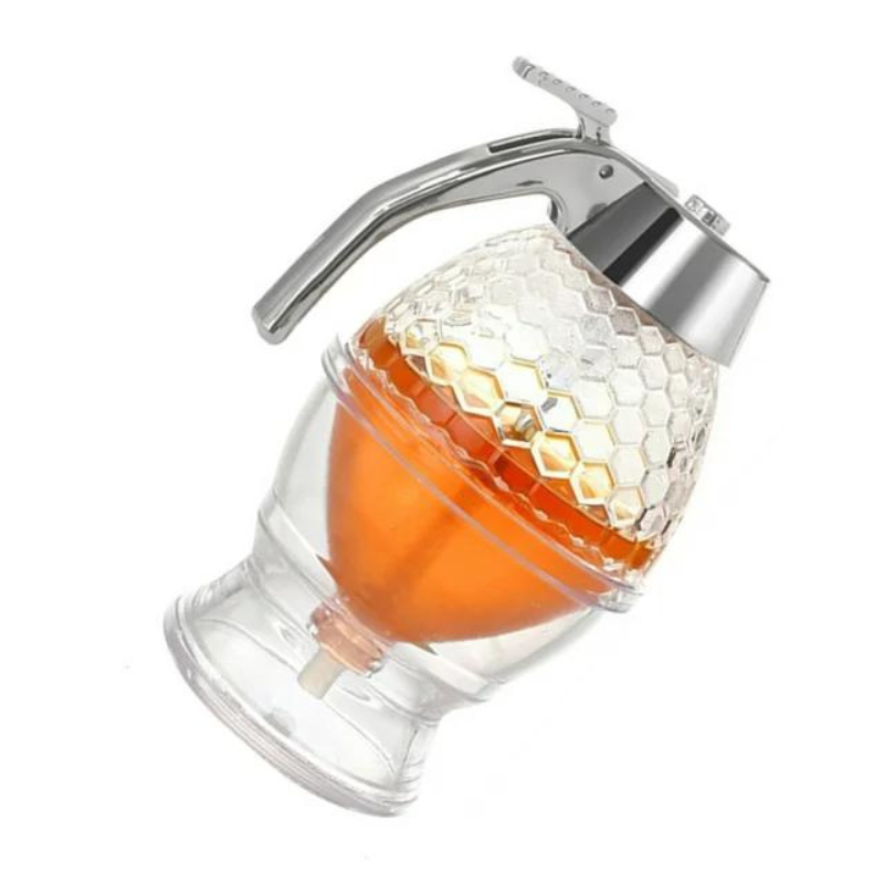 DriupVrij Honingdispenser met Bijenraatdesign – 200 ml Kunststof