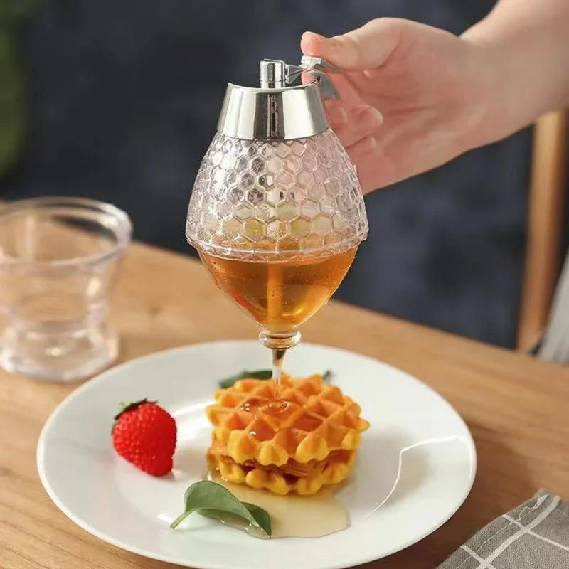 DriupVrij Honingdispenser met Bijenraatdesign – 200 ml Kunststof