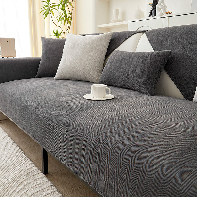 Luxe SofaSafe Chenille Bankbeschermer met Antislip & Visgraatdesign