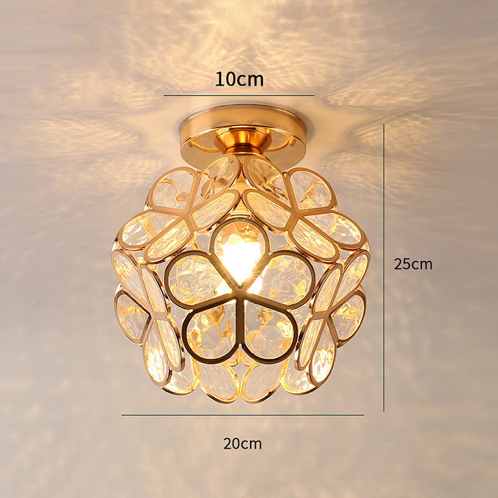 LumiFlora – Bloemvormige Kristallen Plafondlamp met Warm Licht