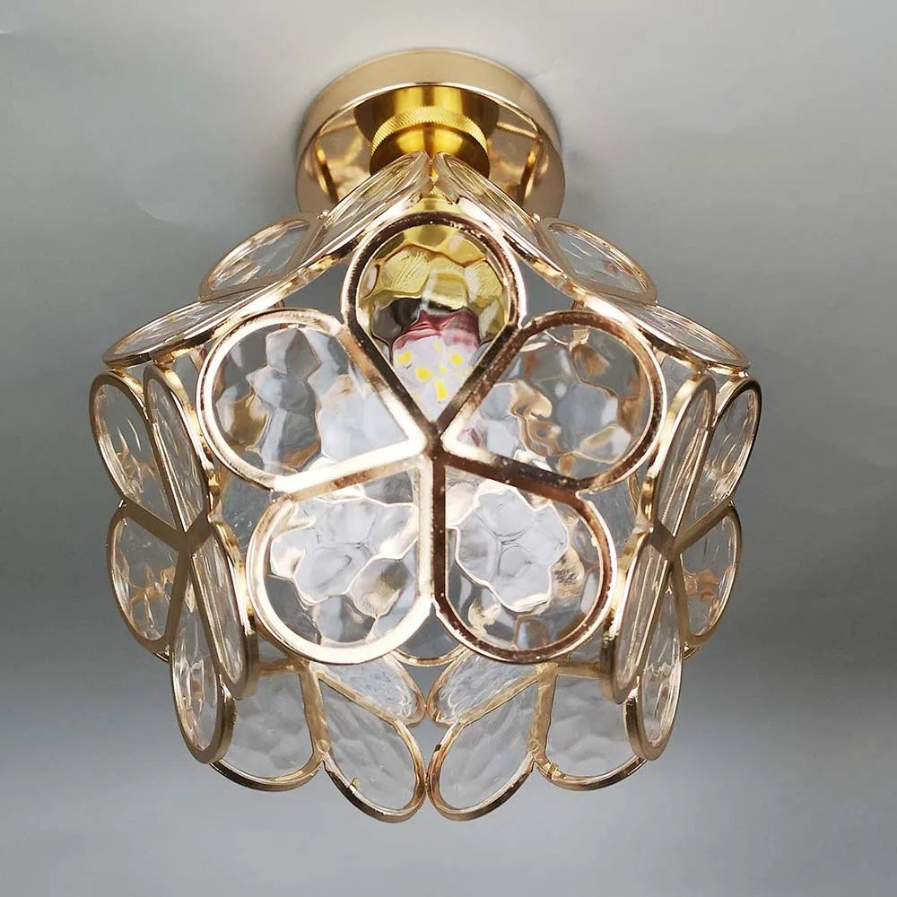 LumiFlora – Bloemvormige Kristallen Plafondlamp met Warm Licht