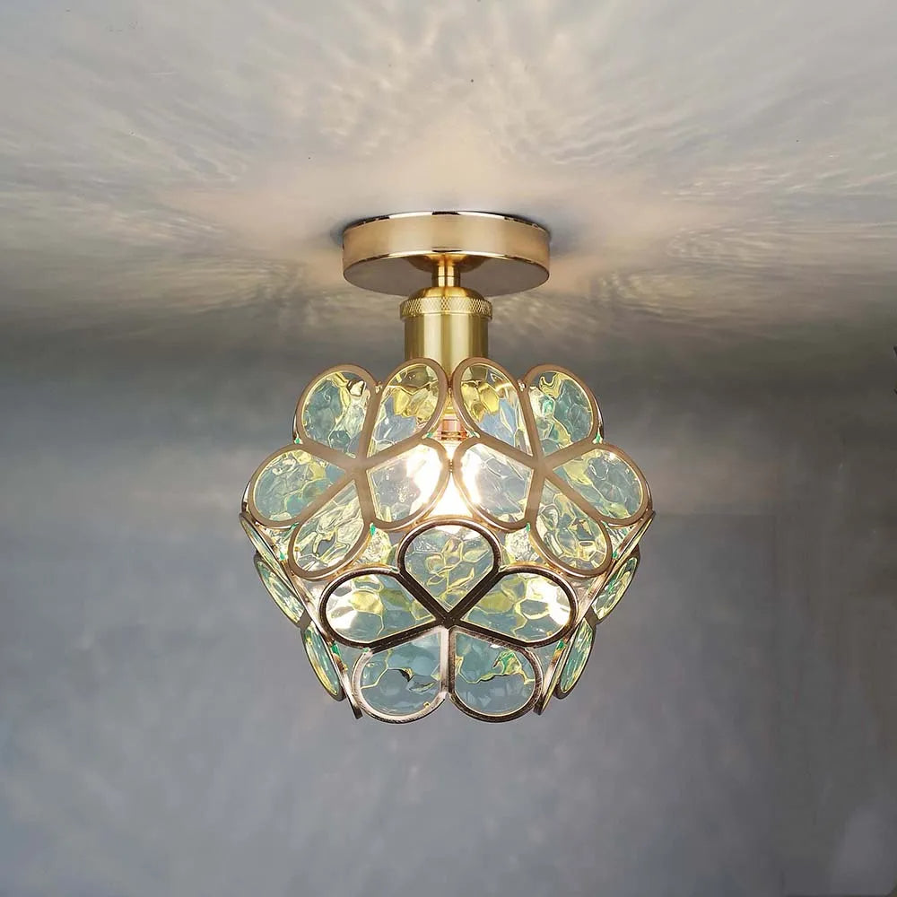 LumiFlora – Bloemvormige Kristallen Plafondlamp met Warm Licht