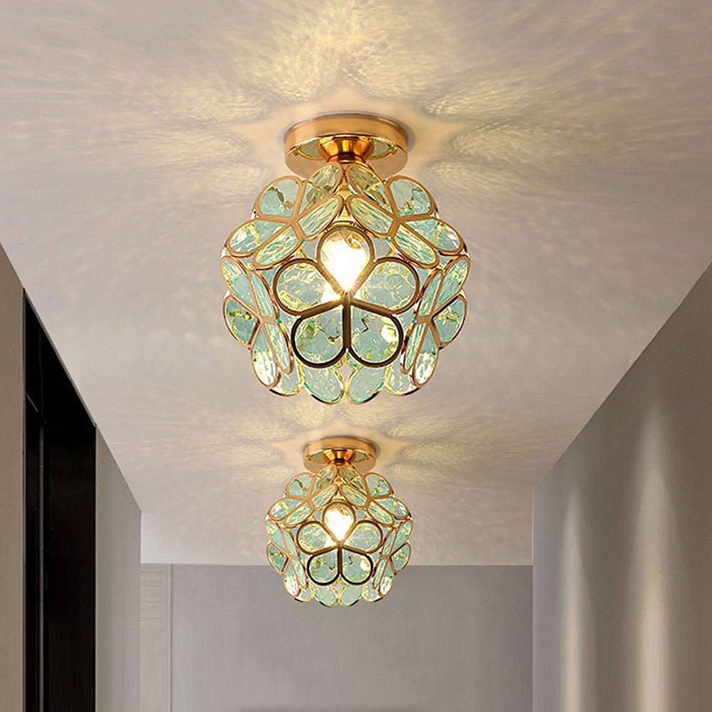 LumiFlora – Bloemvormige Kristallen Plafondlamp met Warm Licht