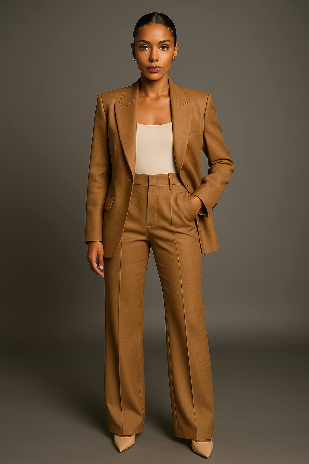 Elegante Tweedelige Dames Set – Blazer met Pantalon in Luchtige Stof