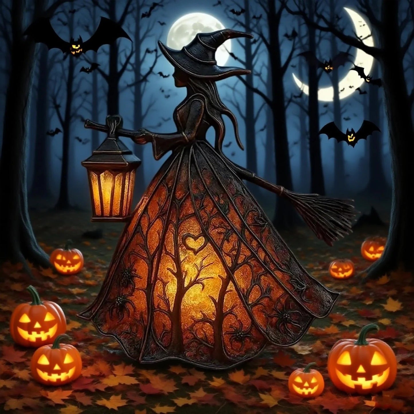 Halloween Heksenlamp Mystica – Magische LED Decoratielamp voor Binnen