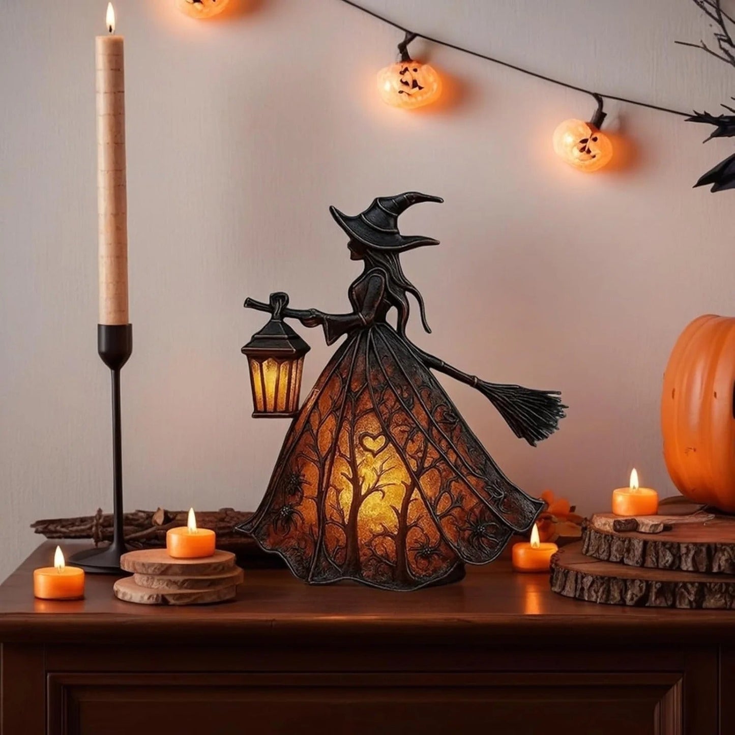 Halloween Heksenlamp Mystica – Magische LED Decoratielamp voor Binnen