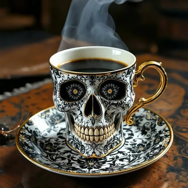 Gothic Schedel Decoratiemok Noctura – Kunstzinnige Handgeschilderde Schedeldecoratie