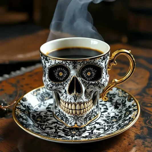 Gothic Schedel Decoratiemok Noctura – Kunstzinnige Handgeschilderde Schedeldecoratie