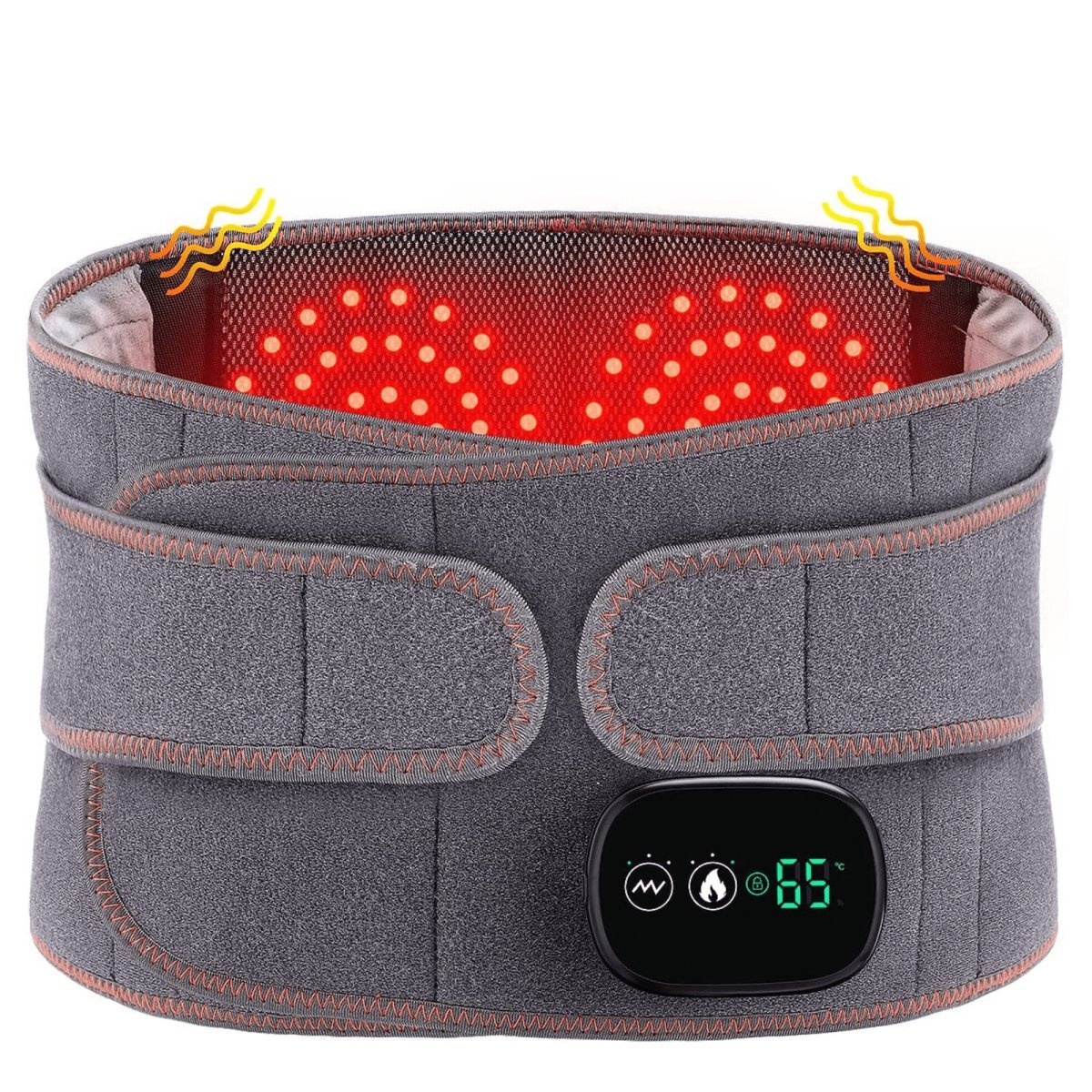 Verwarmende Lendesteunband met Massagefunctie – Draadloos & Instelbare Warmte