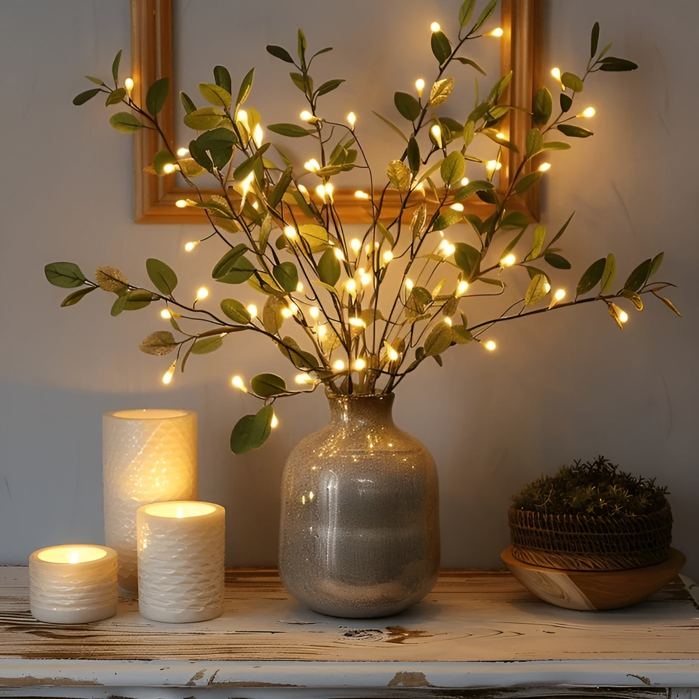 EverLeaf Light – Natuurlijke Olijftak LED Lamp voor Sfeervolle Verlichting