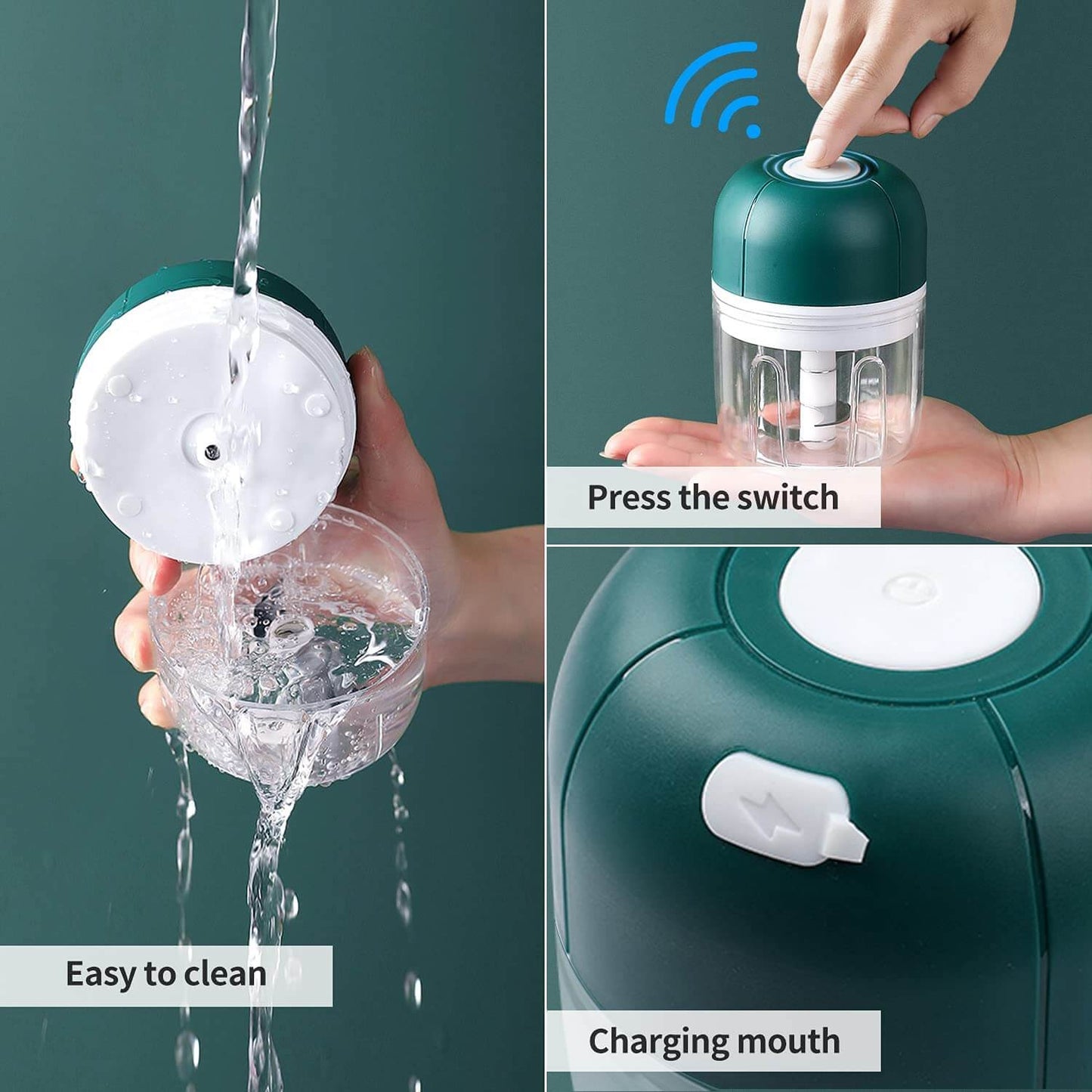 ChopEase Elektrische Knoflookpers – USB-oplaadbaar – Compact & Krachtig – 250ml