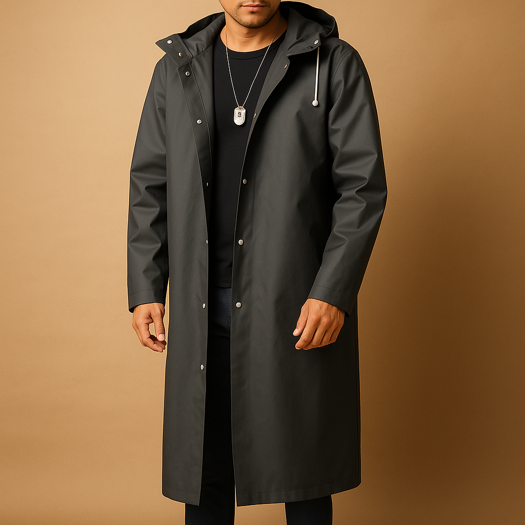 Stormschild Regenjas voor Heren – Waterdicht EVA met Lange Snit en Warm Ontwerp