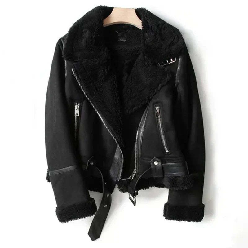 SherLuxe Leren Jas – Premium Leer met Warme Sherpa Voering
