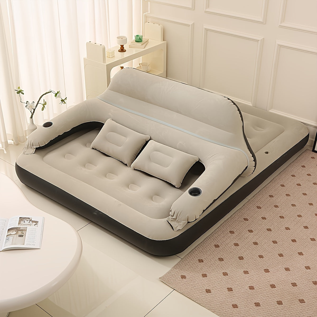FlexiRust Opblaasmatras – Luxe Slaapcomfort met Rugsteun en Geïntegreerde Pomp