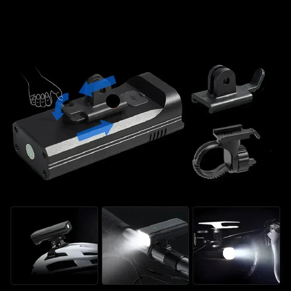 Premium LED Fietskoplamp 5000 Lumen met USB-C Oplaadbare Accu