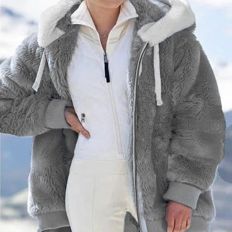 WarmVacht – Dames Fleecejack met Capuchon en Ritssluiting voor Wintercomfort