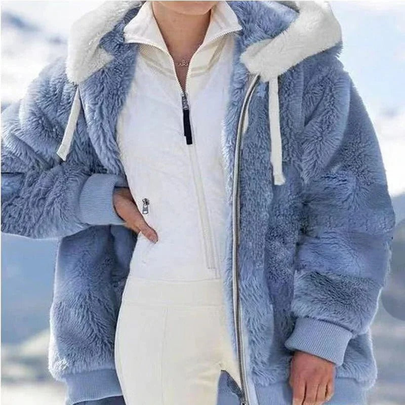 WarmVacht – Dames Fleecejack met Capuchon en Ritssluiting voor Wintercomfort