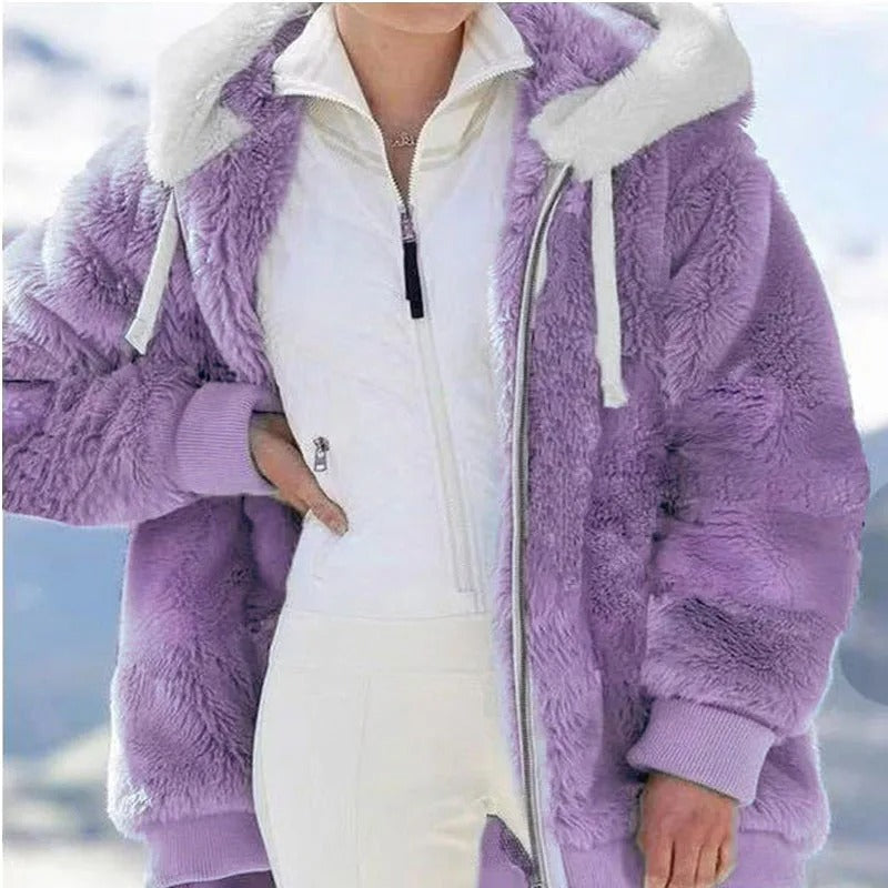 WarmVacht – Dames Fleecejack met Capuchon en Ritssluiting voor Wintercomfort