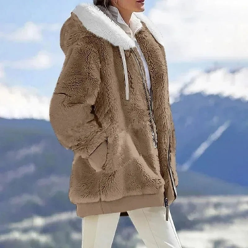 WarmVacht – Dames Fleecejack met Capuchon en Ritssluiting voor Wintercomfort