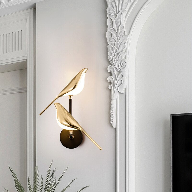 LumiVogel Wandlamp met LED en Vogelontwerp – Warm Wit Licht