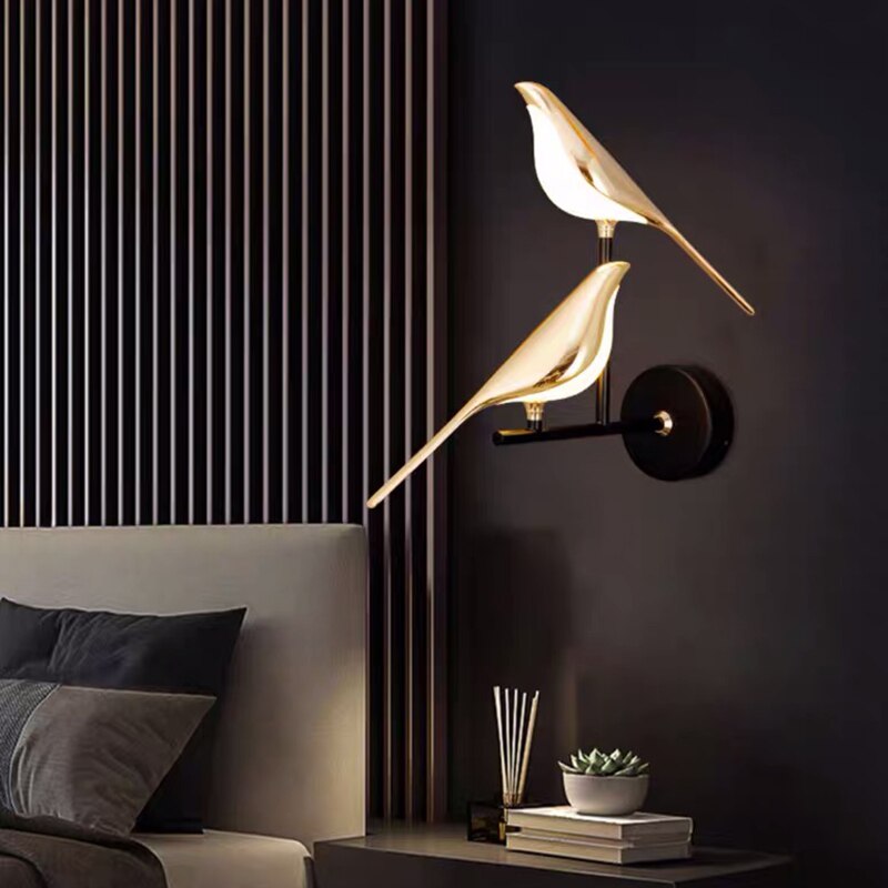 LumiVogel Wandlamp met LED en Vogelontwerp – Warm Wit Licht