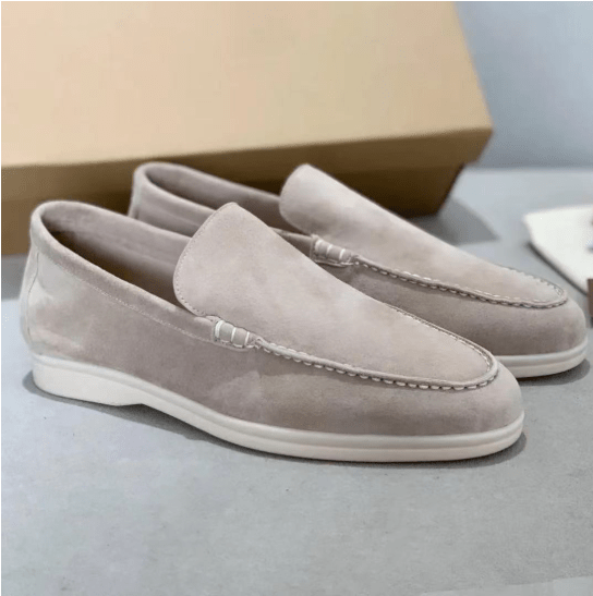 Luxueuze Suède Look Herenloafers met Witte Zool – Comfort & Stijl