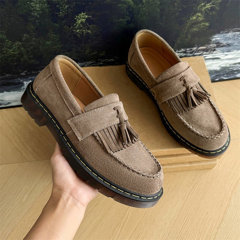 Suède Look Herenschoenen – Klassieke Loafers met Kwasten & Comfortzool