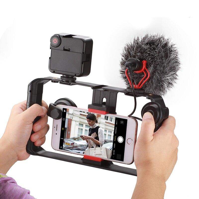 VideoGrip Smartphone Stabilizer – Professionele Filmcage met Cold Shoe Mounts