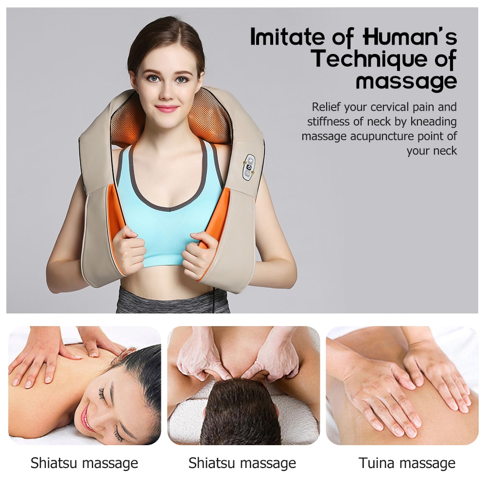 RelaxPro Massagekussen – Shiatsu Warmtekussen voor Nek, Schouders en Rug