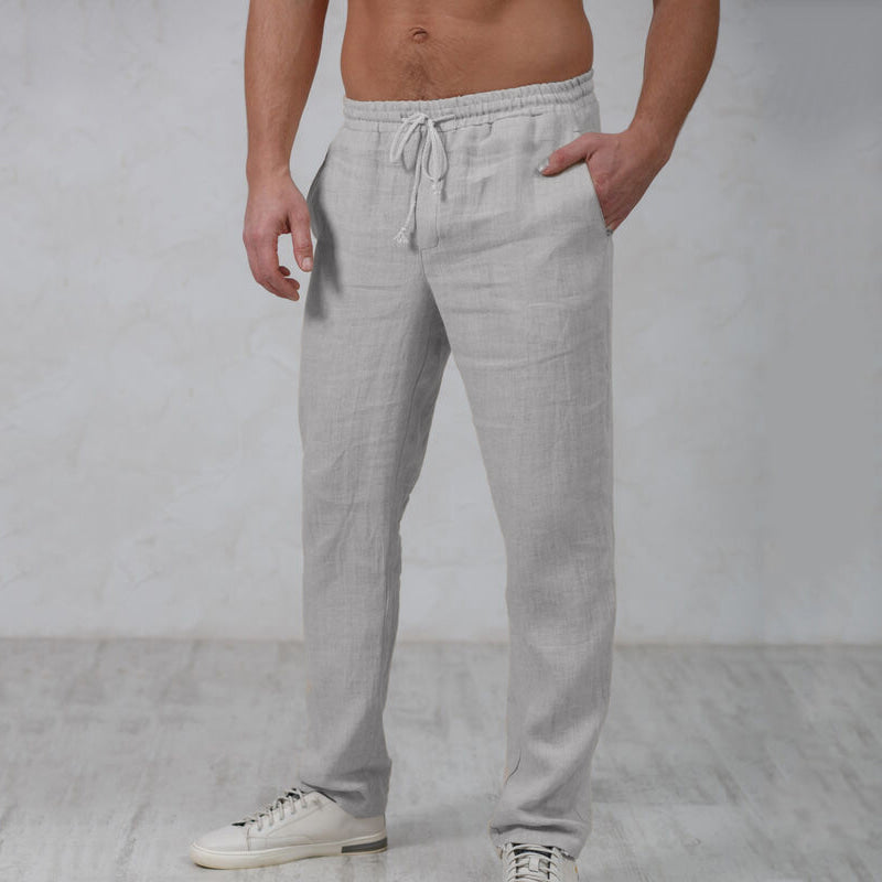 Heren Linnen-Katoen Broek – Ademend Comfort en Ontspannen Pasvorm Model Finn