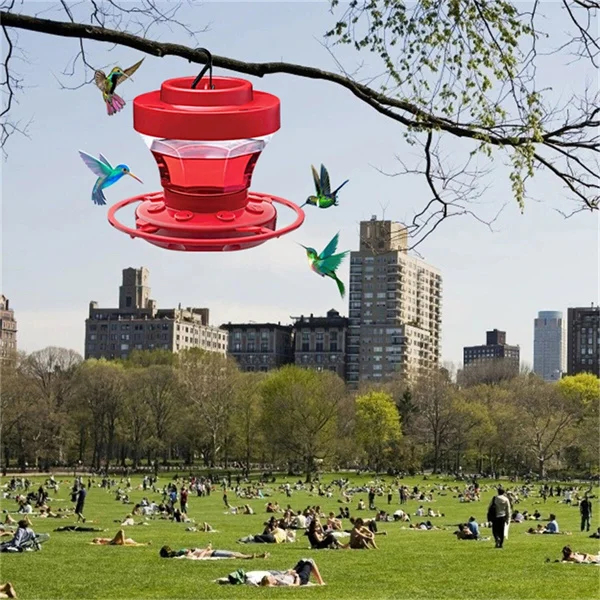 Rood Nectarhuisje voor Kolibries met Insectenstop