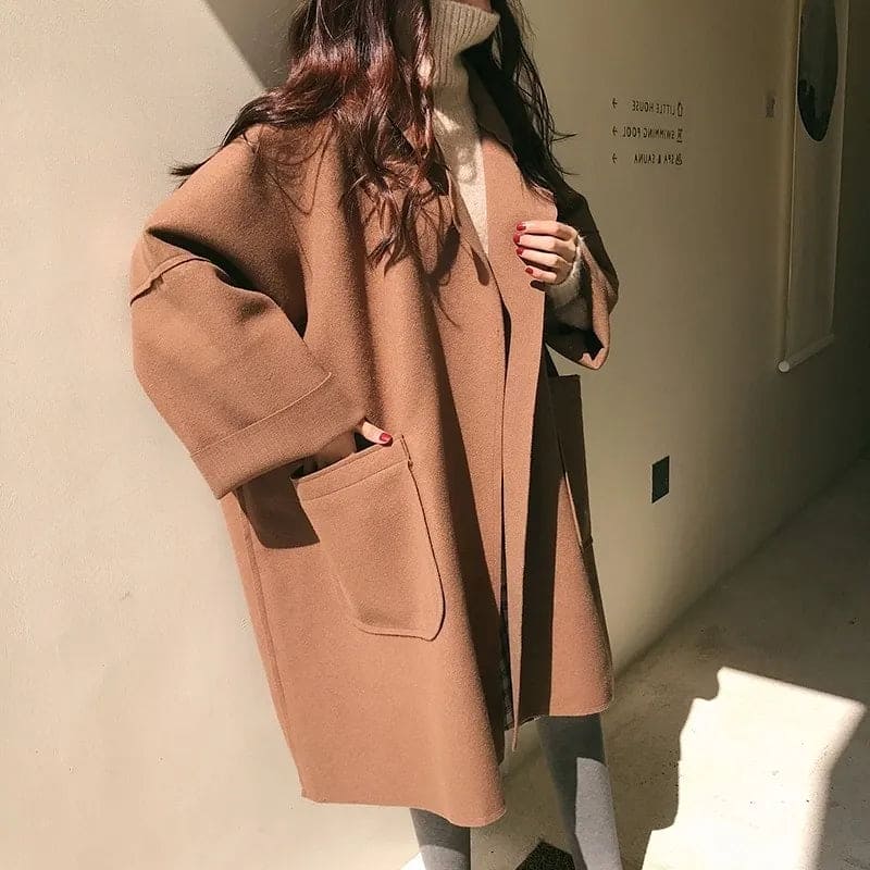 Aura Wolmix Trenchcoat – Oversized damesjas met elegante pasvorm