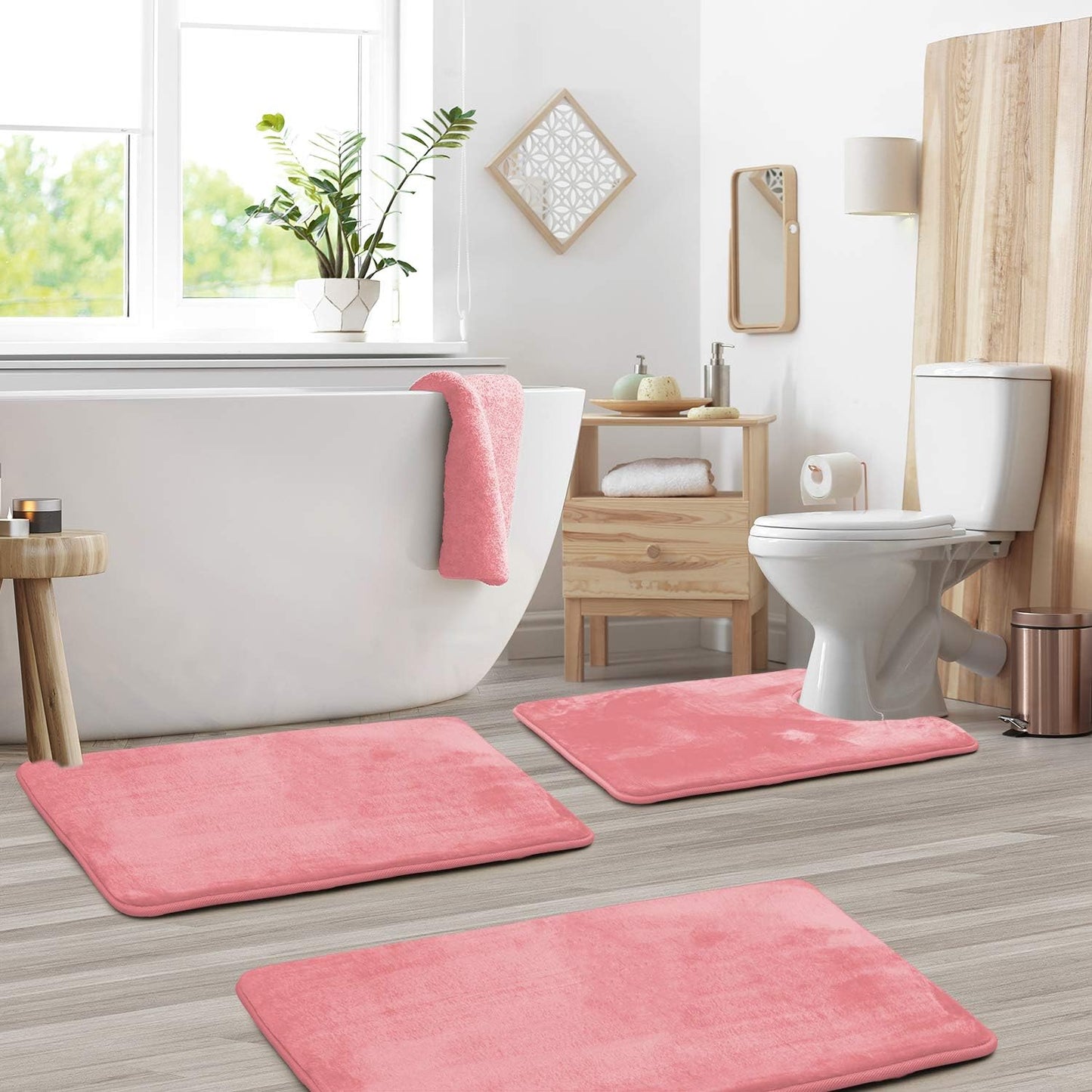 VelvaLuxe 3-delige Memoryfoam Badmatten Set – Antislip, Absorberend en Wasbaar