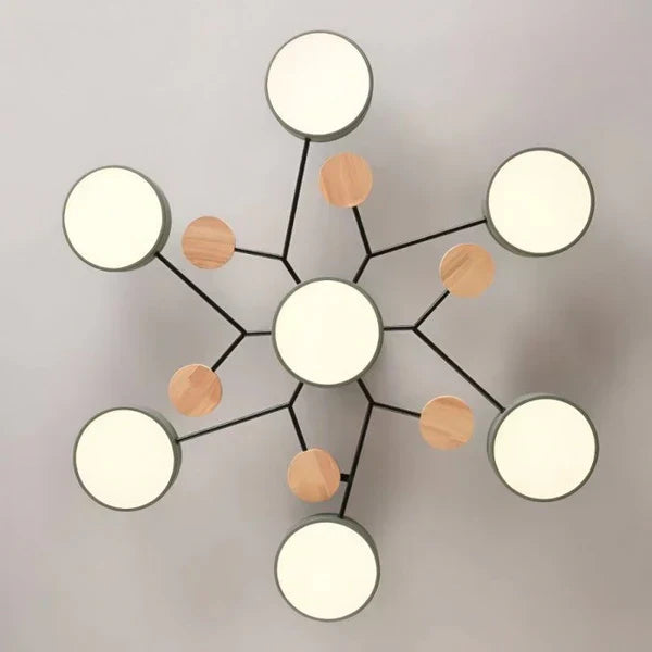 Scandinavische LED Plafondlamp met Hout en Metaal – De ScandiLume Sfeermaker