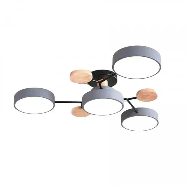 Scandinavische LED Plafondlamp met Hout en Metaal – De ScandiLume Sfeermaker