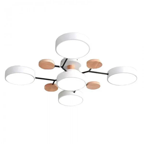 Scandinavische LED Plafondlamp met Hout en Metaal – De ScandiLume Sfeermaker