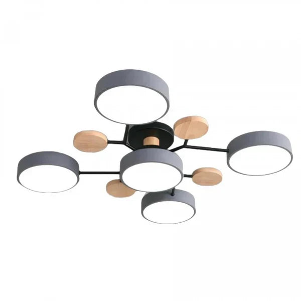 Scandinavische LED Plafondlamp met Hout en Metaal – De ScandiLume Sfeermaker