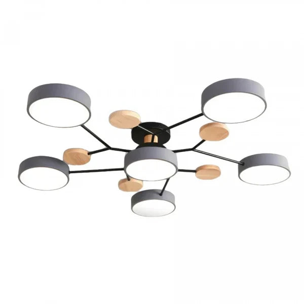 Scandinavische LED Plafondlamp met Hout en Metaal – De ScandiLume Sfeermaker