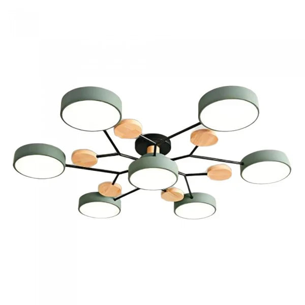 Scandinavische LED Plafondlamp met Hout en Metaal – De ScandiLume Sfeermaker