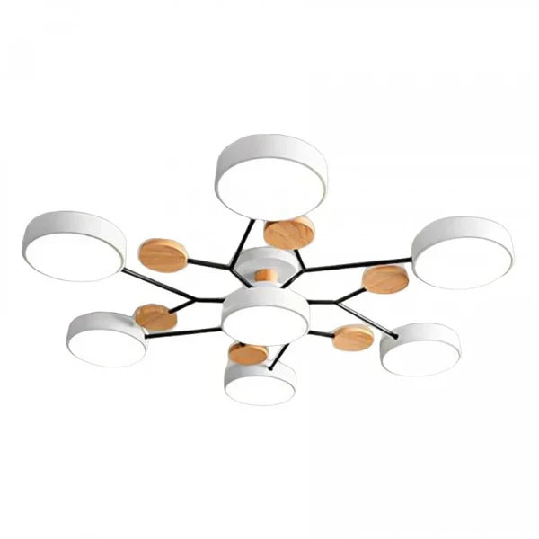 Scandinavische LED Plafondlamp met Hout en Metaal – De ScandiLume Sfeermaker
