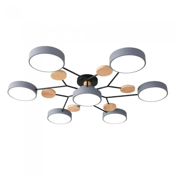 Scandinavische LED Plafondlamp met Hout en Metaal – De ScandiLume Sfeermaker