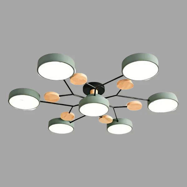 Scandinavische LED Plafondlamp met Hout en Metaal – De ScandiLume Sfeermaker