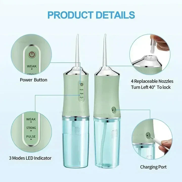 Oplaadbare Draadloze Waterflosser AquaSmile – Professionele Mondverzorging Thuis en Onderweg