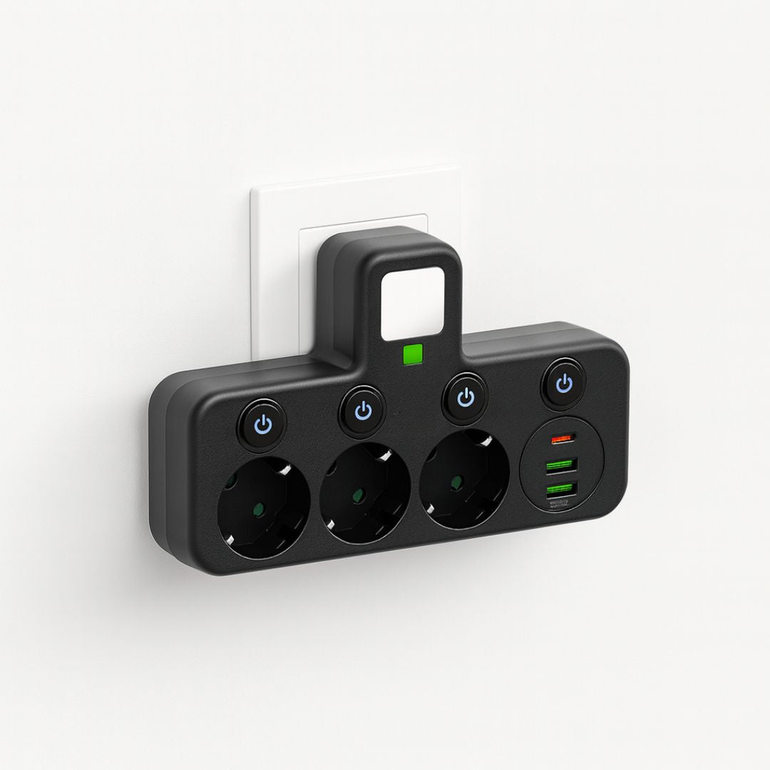 Compacte Powerstrip met USB en USB-C - Meervoudige Aansluitingen