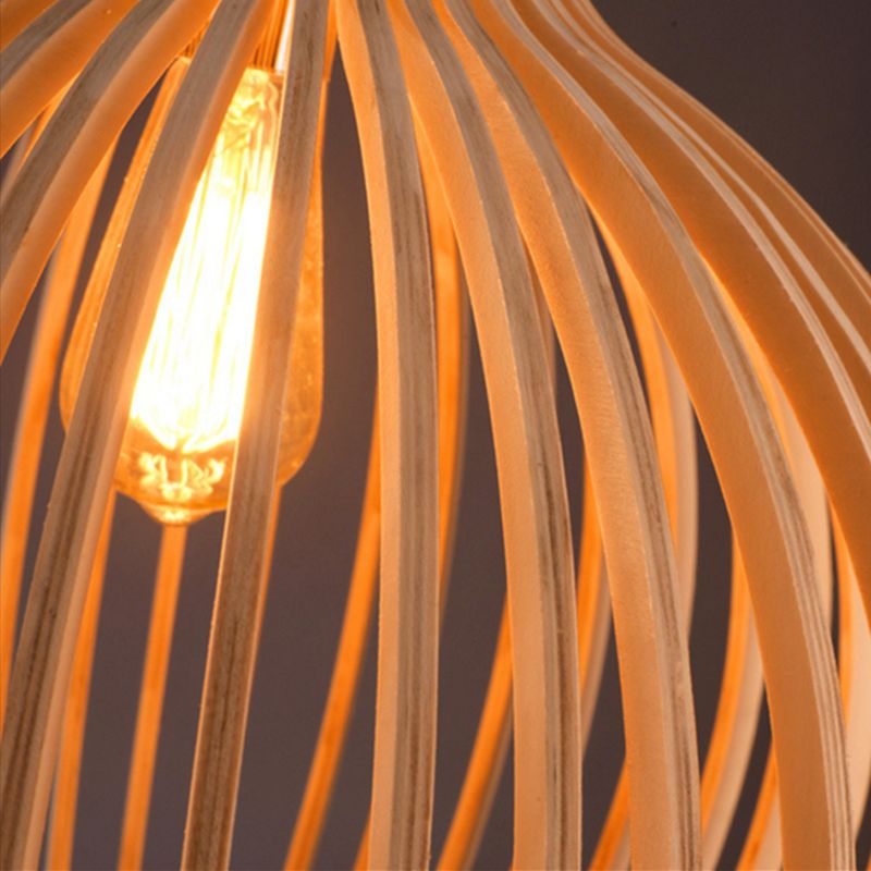 Handgemaakte Houten Hanglamp - Warm en Modern