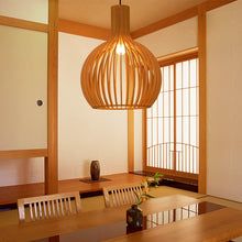 Handgemaakte Houten Hanglamp - Warm en Modern