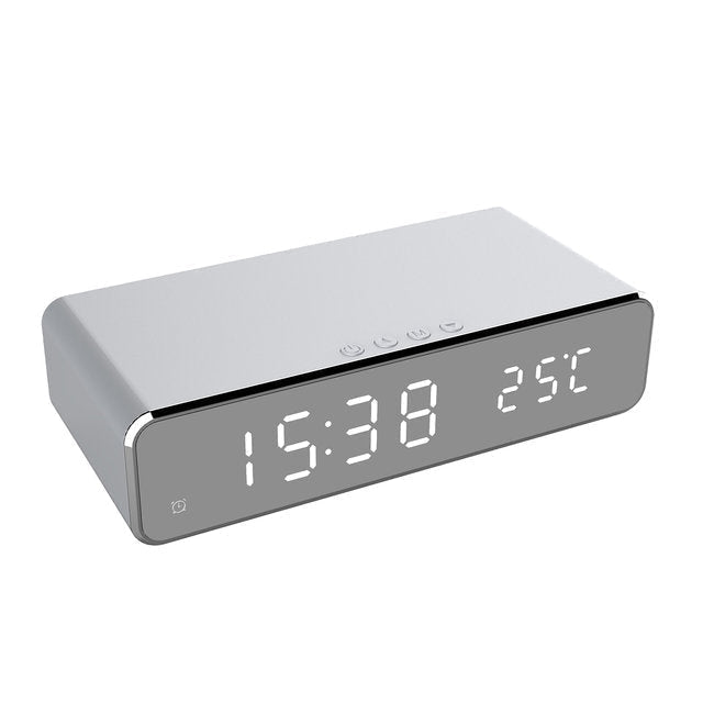 Slimme Wekker Oplaadstation – 2-in-1 Digitale Wekker met Magnetische Qi-Oplader