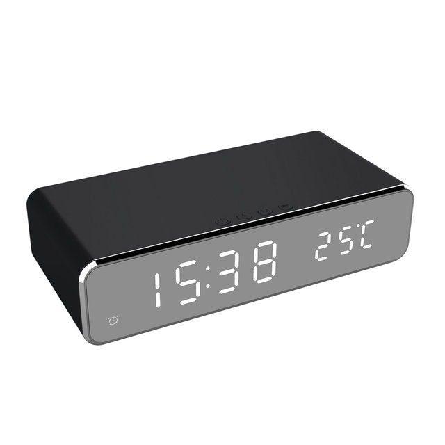 Slimme Wekker Oplaadstation – 2-in-1 Digitale Wekker met Magnetische Qi-Oplader